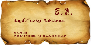 Bagóczky Makabeus névjegykártya